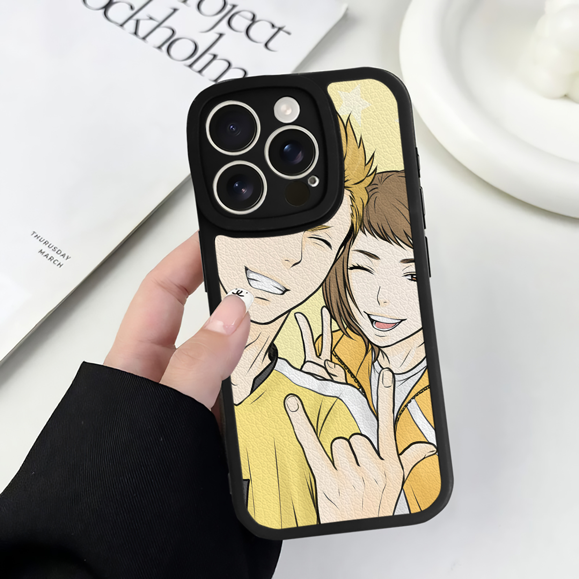 （画像用） ハイキュー!! Haikyu!! 【iPhone 16シリーズ対応】シリコンスマホケース（レザー調） 材質：シリコン